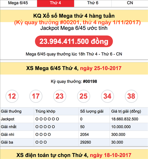 hong ke Vietlott thu 4 ngay 1-11-2017